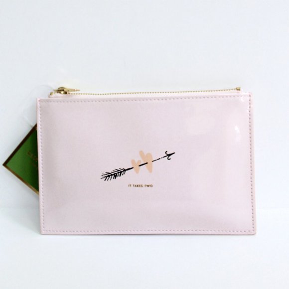 kate spade Two Hearts Bridal Pencil Case Pouch - Picture 1 of 4